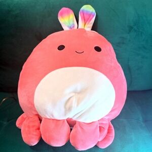 Squishmallows Abby 16"‎ Toy Pink Octopus Rainbow Bunny Ears Plush Stuffed Animal